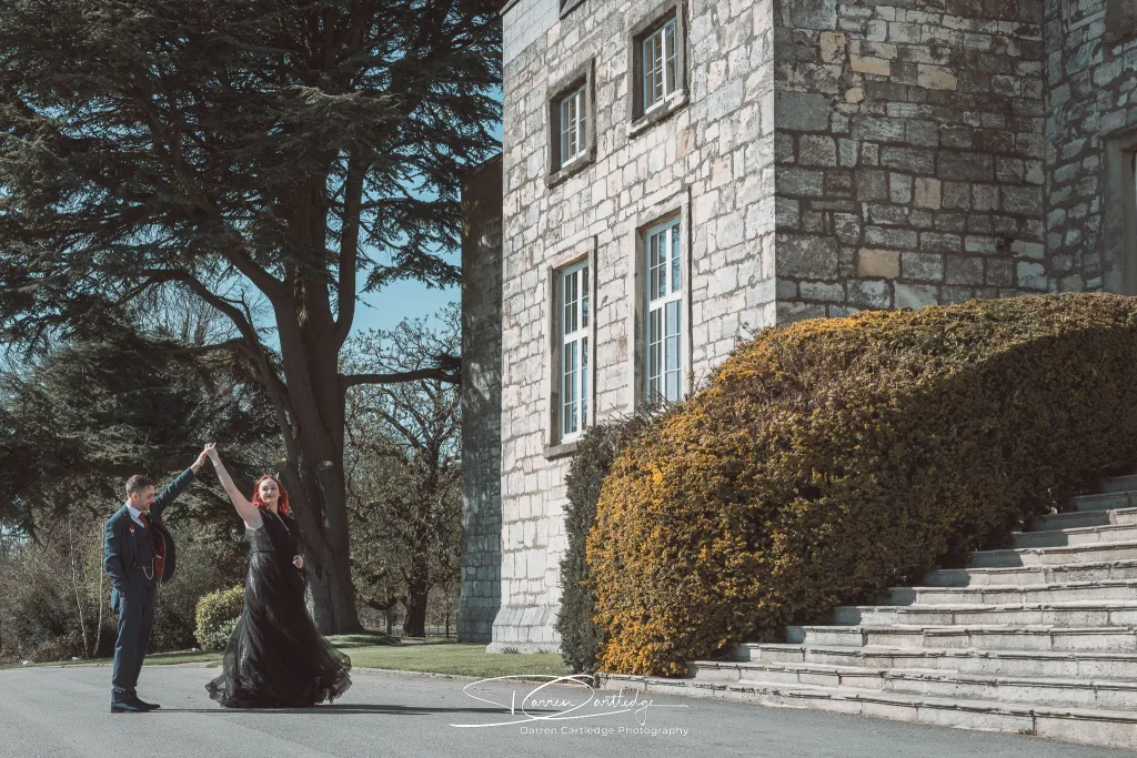 Bride and Groom at Hazelwood Castle, North Yorkshire